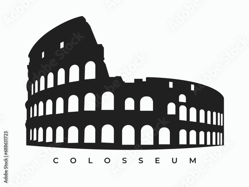 Colosseum building silhouette illustration