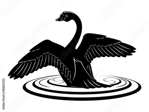 silhouette of a goose