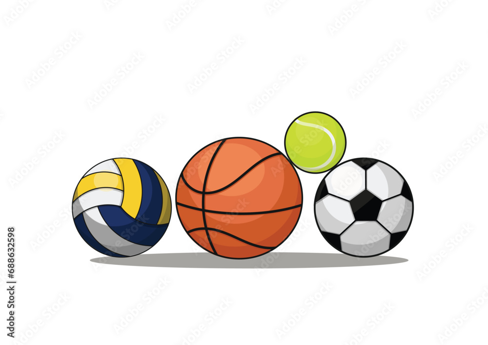 Set of sport balls isolated Set of sport balls isolated