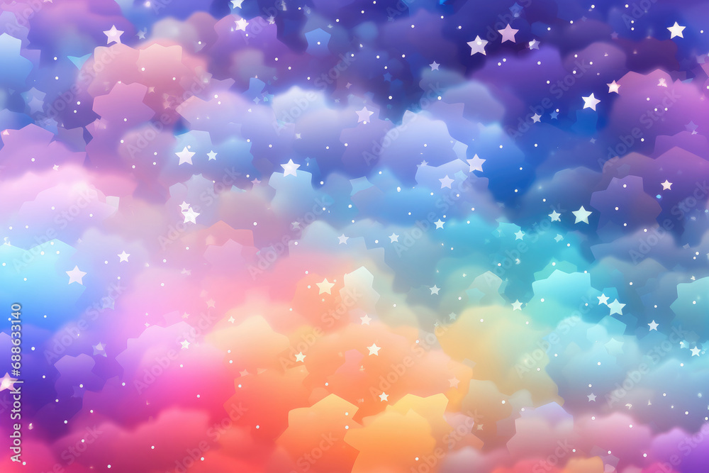abstract light rainbow, outer space with distant bright stars abstract light rainbow, outer space with distant bright stars