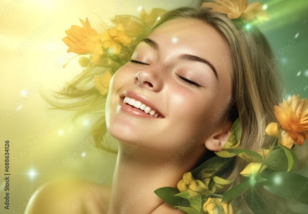 Beauty woman portrait, natural skincare concept. Beauty woman portrait, natural skincare concept.