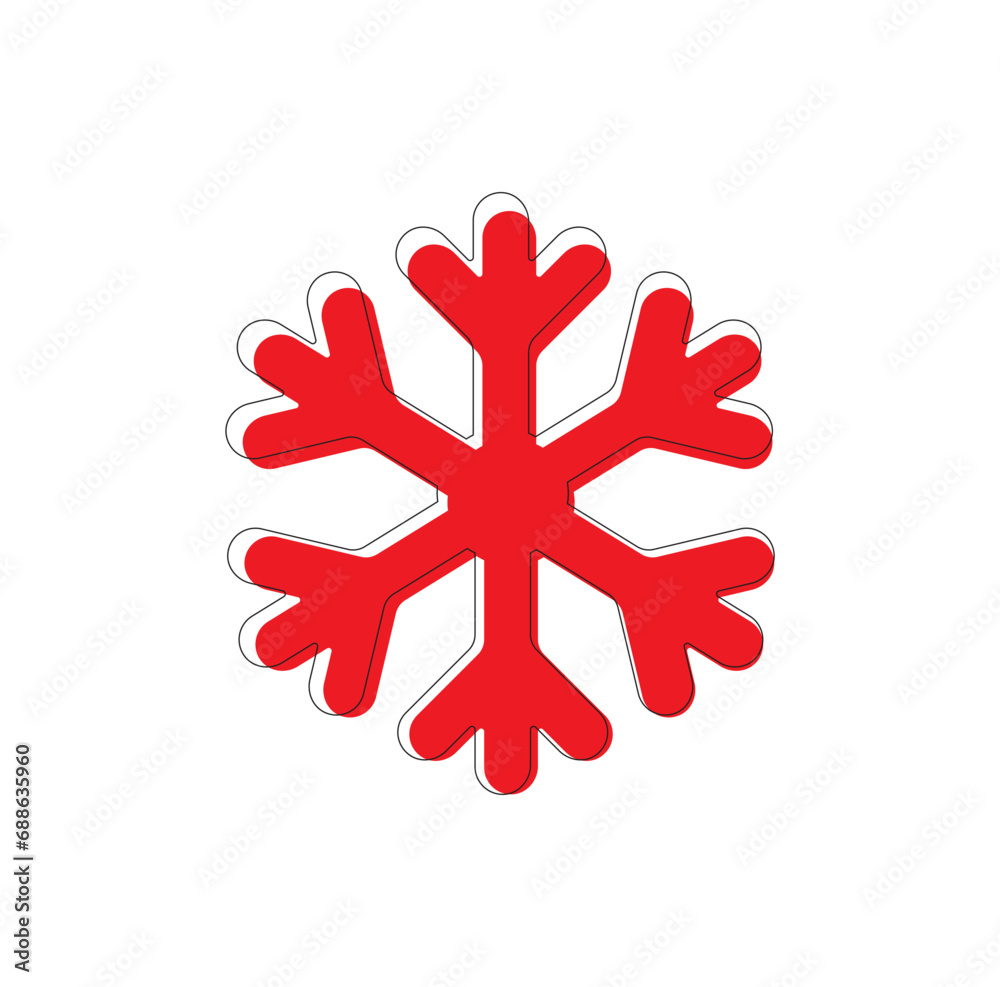 Snowflake icon vector illustration on white background. Christmas element Snowflake icon vector illustration on white background. Christmas element