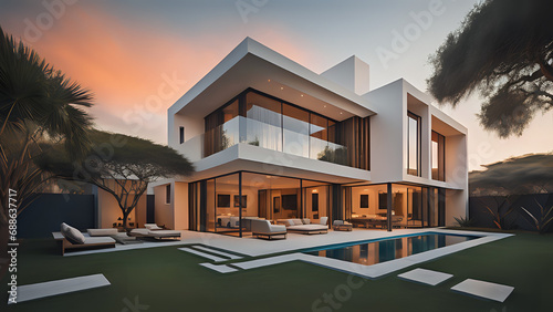 moderne weiße Villa © DeMitoBella
