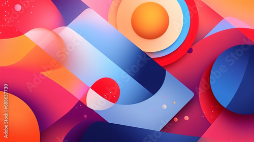 Abstract background with geometric forms in bright