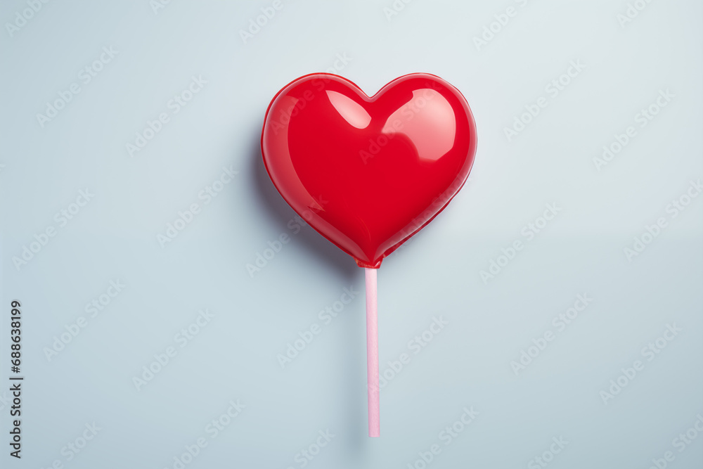 Heart Lollipop. Valentine's Day design with simple background.