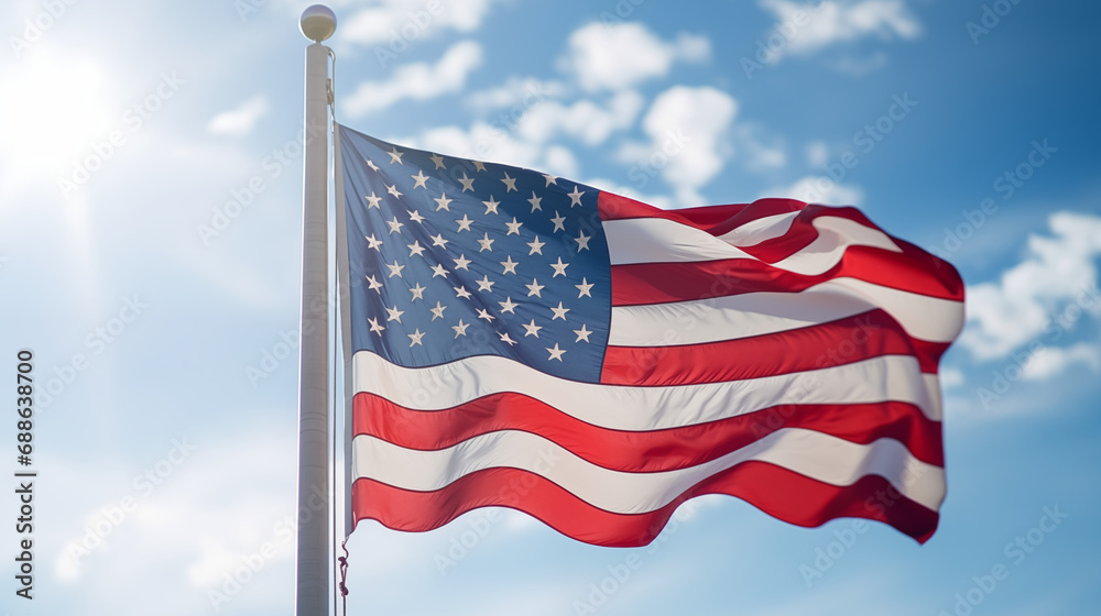 Fototapeta premium american flag against sky