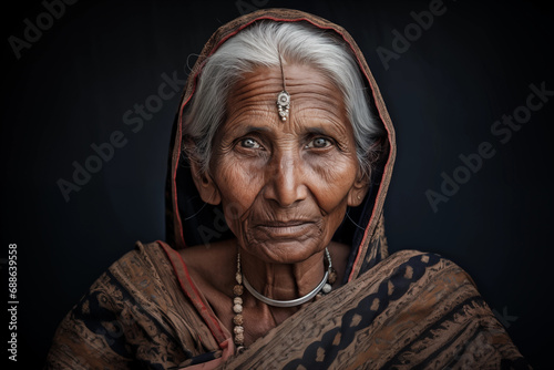 portrait of a senior indian lady photo