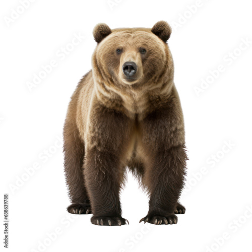 a grizzly bear isolated on transparent background or white background.