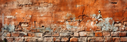 Old Wall Made Red Brick Painted , Banner Image For Website, Background, Desktop Wallpaper