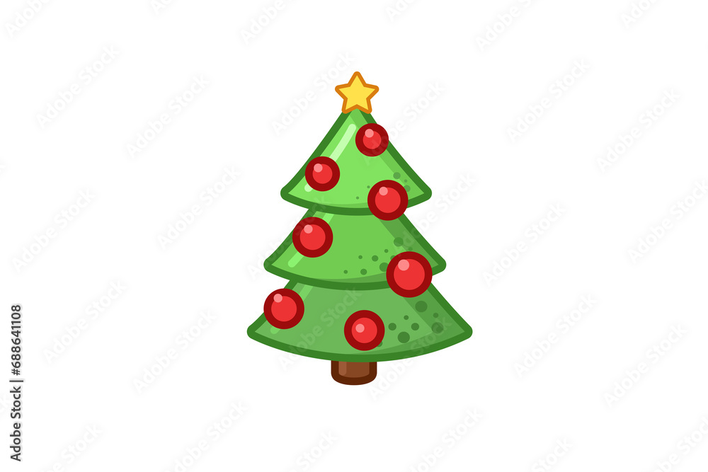 Сhristmas tree isolated on white, New Year's Decor Сhristmas tree isolated on white, New Year's Decor