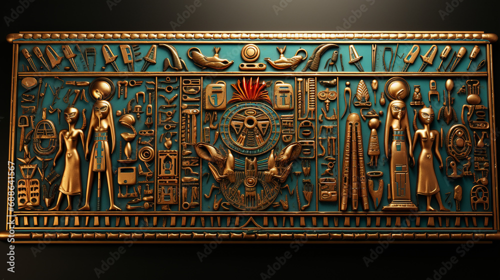 Ancient egyptian hieroglyphs.