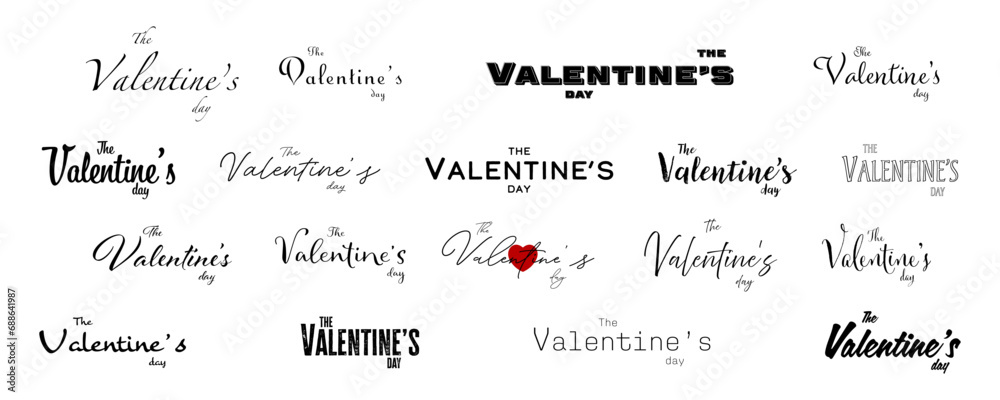 Valentine's Day. The Valentine's Day text. Handwritten typography