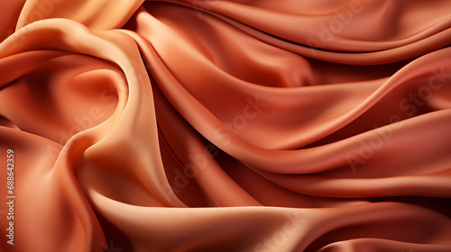 Orange silk fabric texture.