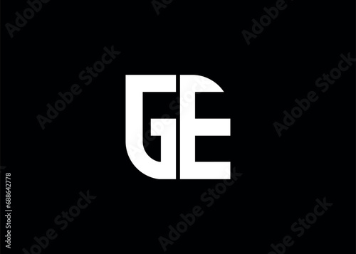 Monogram Letter GE Logo Design vector template