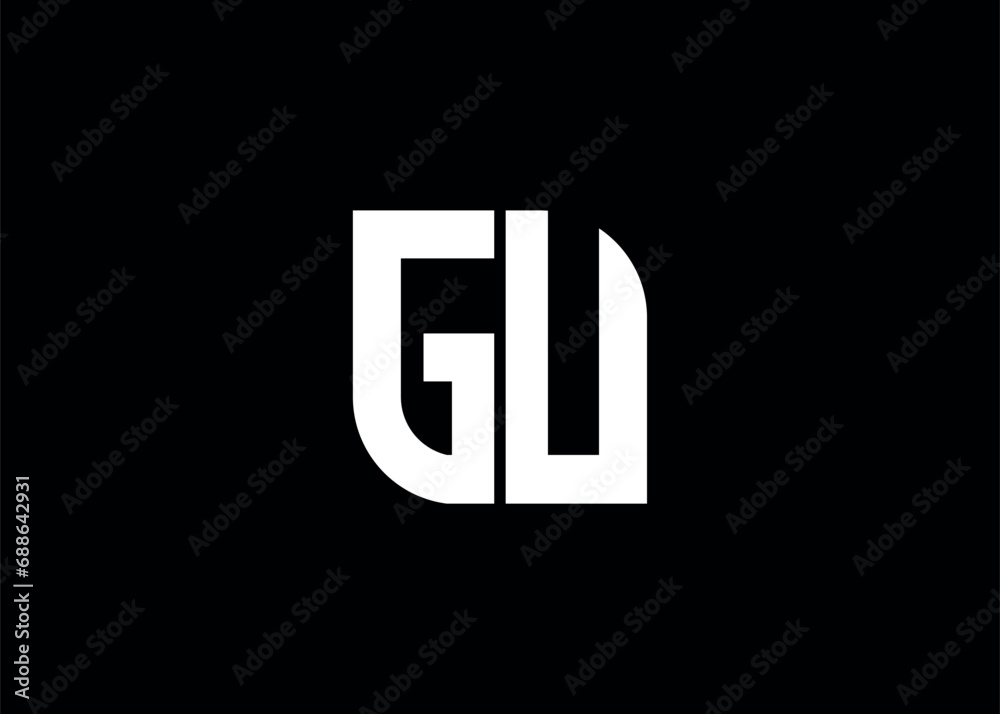 Monogram Letter GU Logo Design vector template Monogram Letter GU Logo Design vector template