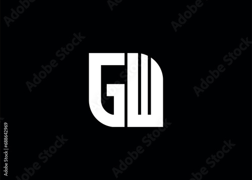 Monogram Letter GW Logo Design vector template