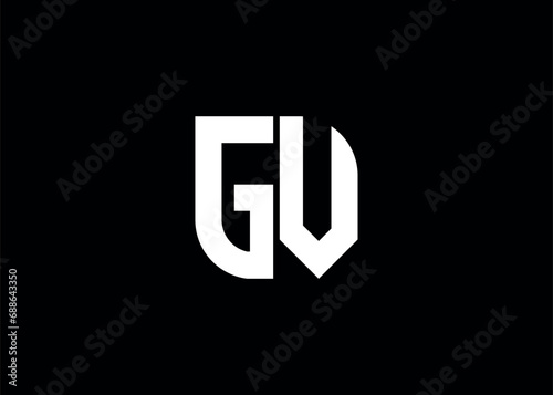 Monogram Letter GV Logo Design vector template