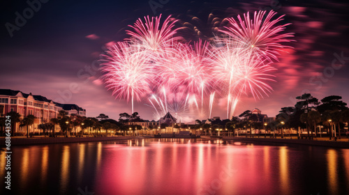 Beautiful fireworks night in the city of celebration © EmmaStock