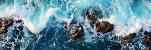 Looking Down Rocks By Sea , Banner Image For Website, Background, Desktop Wallpaper