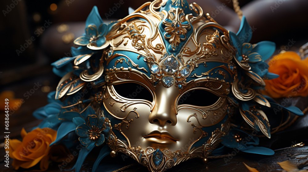 Golden festive mask.