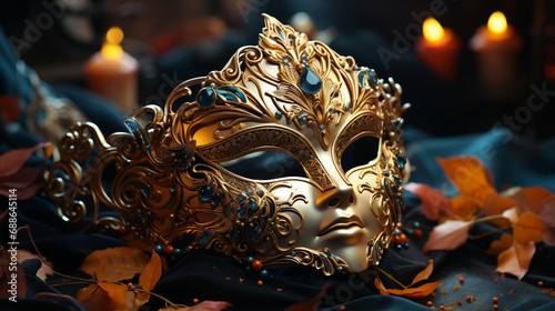 Golden festive mask. © andranik123
