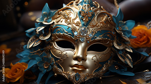 Golden festive mask.