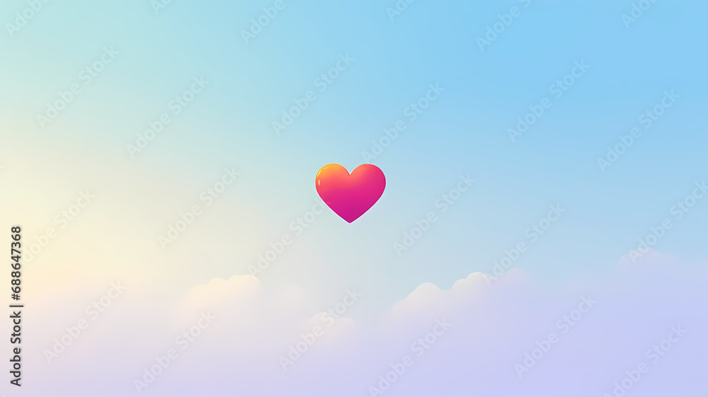 heart shaped balloon in sky