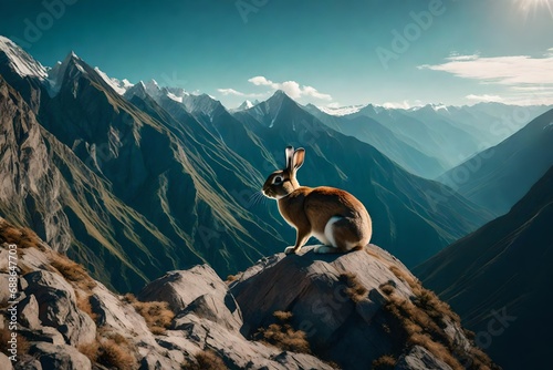 alpine ibex in the mountains photo