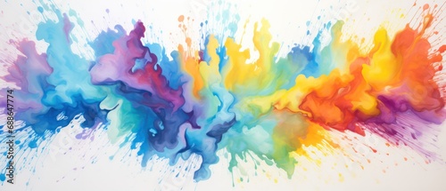 chemical explosion  pastel rainbow abstract painting  explosion in all directions with vivid colors
