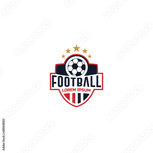 modern football cloub logo with ball and star elements