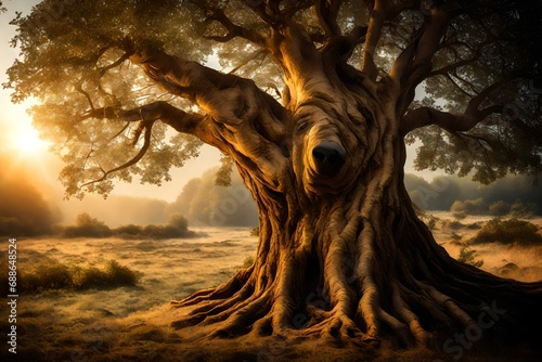 **tree stretching his face to the last summer sun-