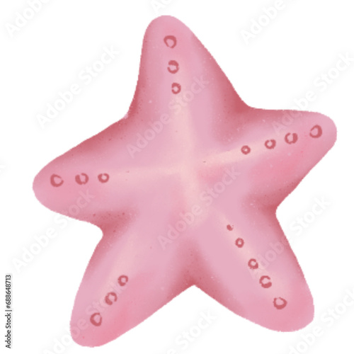 Vector watercolor illustration set of beautiful sea creature