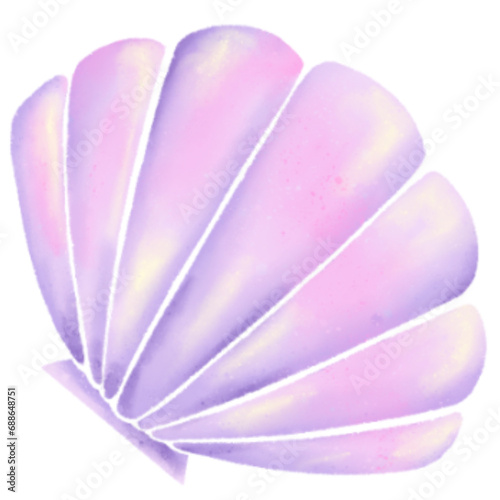 Vector watercolor illustration set of beautiful sea creature