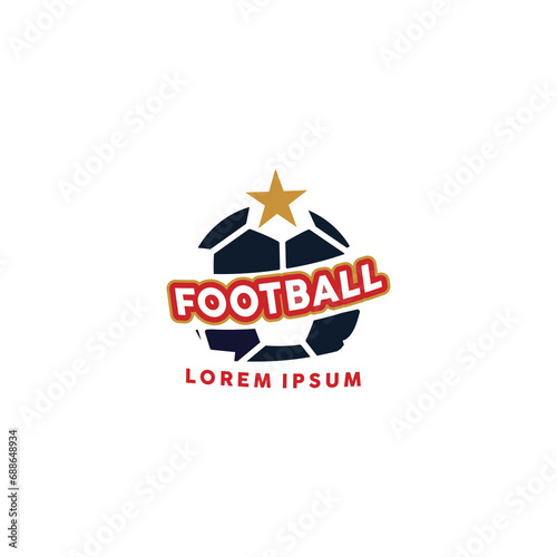 modern football cloub logo with ball and star elements