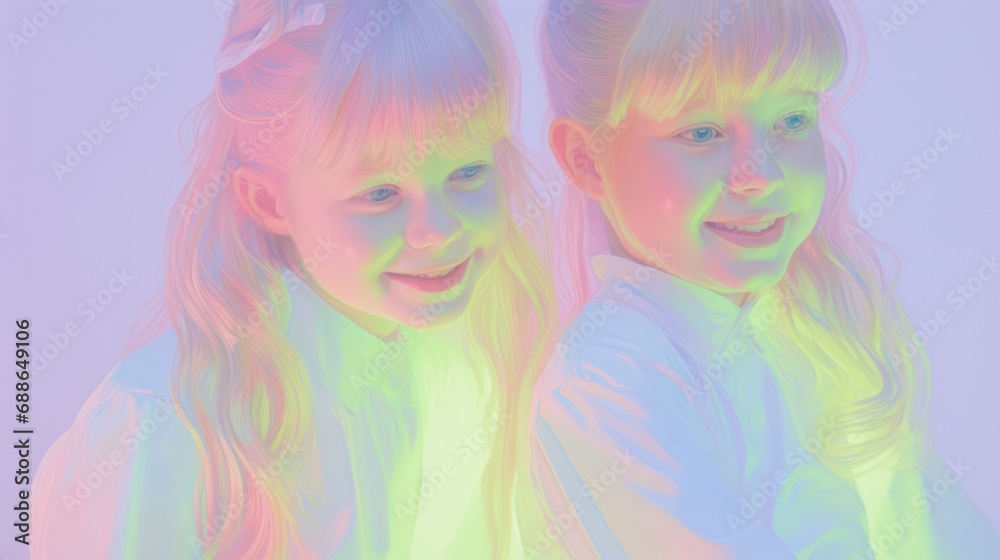 glowing twins underglow pastel lit up by neon lights