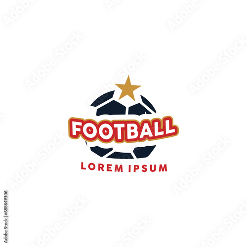 modern football cloub logo with ball and star elements
