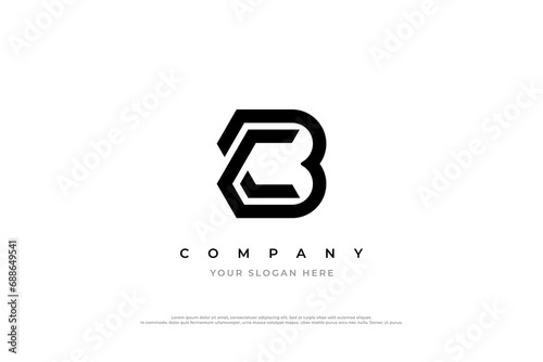 Initial Letter BC Logo or CB Monogram Logo Design