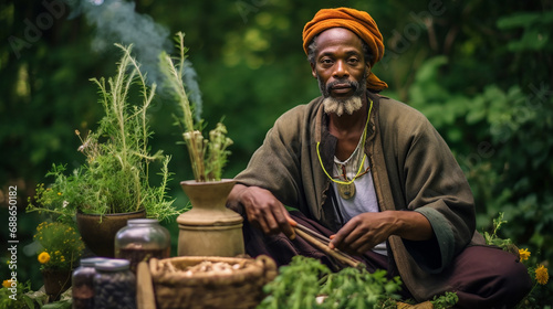 Older black herbalists in their favorite spaces 