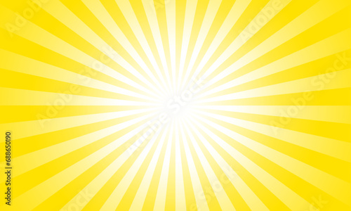 Sunray yellow background. Sunburst retro vector with copyspace