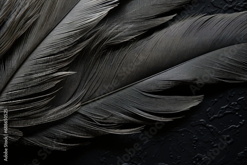 Photo of the fine textures of a feather in your frame. Generative AI