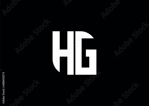 Monogram Letter HG Logo Design vector template