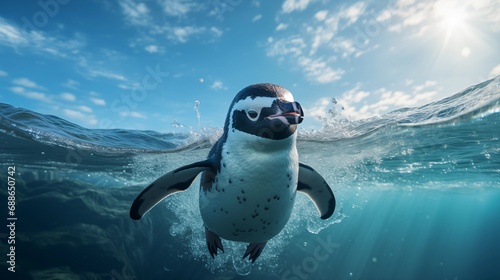 Clear, cute pictures of penguins. photo