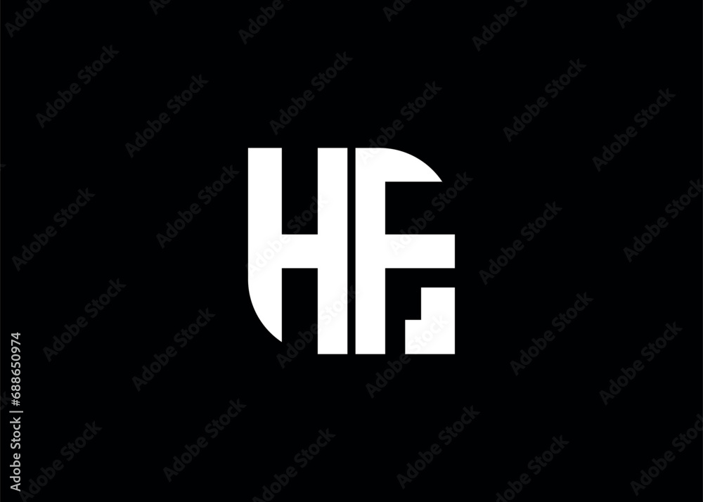 Obraz premium Monogram Letter HF Logo Design vector template