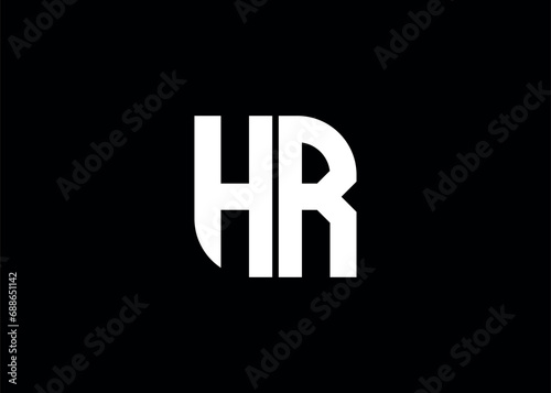 Monogram Letter HR Logo Design vector template