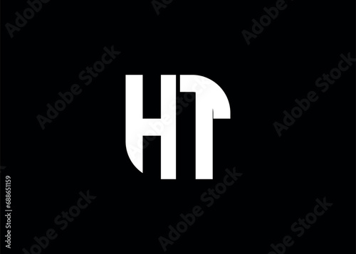Monogram Letter HT Logo Design vector template