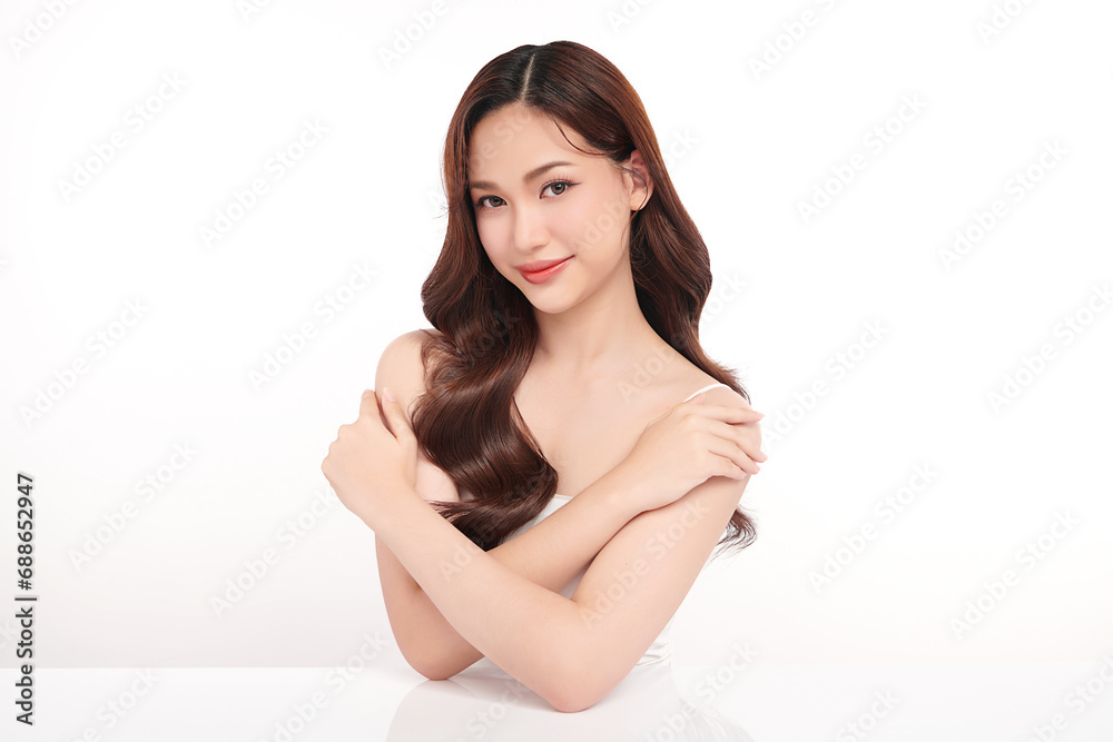 Beautiful young asian woman with clean fresh skin on white background, Face care, Facial treatment, Cosmetology, beauty and spa, Asian women portrait. Beautiful young asian woman with clean fresh skin on white background, Face care, Facial treatment, Cosmetology, beauty and spa, Asian women portrait.