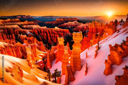 **bryce canyon national park at sunrise, utah,USA.-