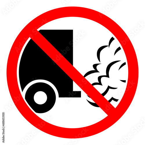 No Idling Symbol Sign ,Vector Illustration, Isolate On White Background Label. EPS10