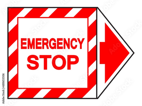 Emergency Stop Symbol Sign, Vector Illustration, Isolate On White Background Label. EPS10 © ยงยุทธ จันทะบุตร