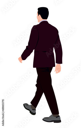 Business person or business man. Businessmen wearing smart formal outfit.  Handsome male characters . Vector realistic illustration isolated on white background.